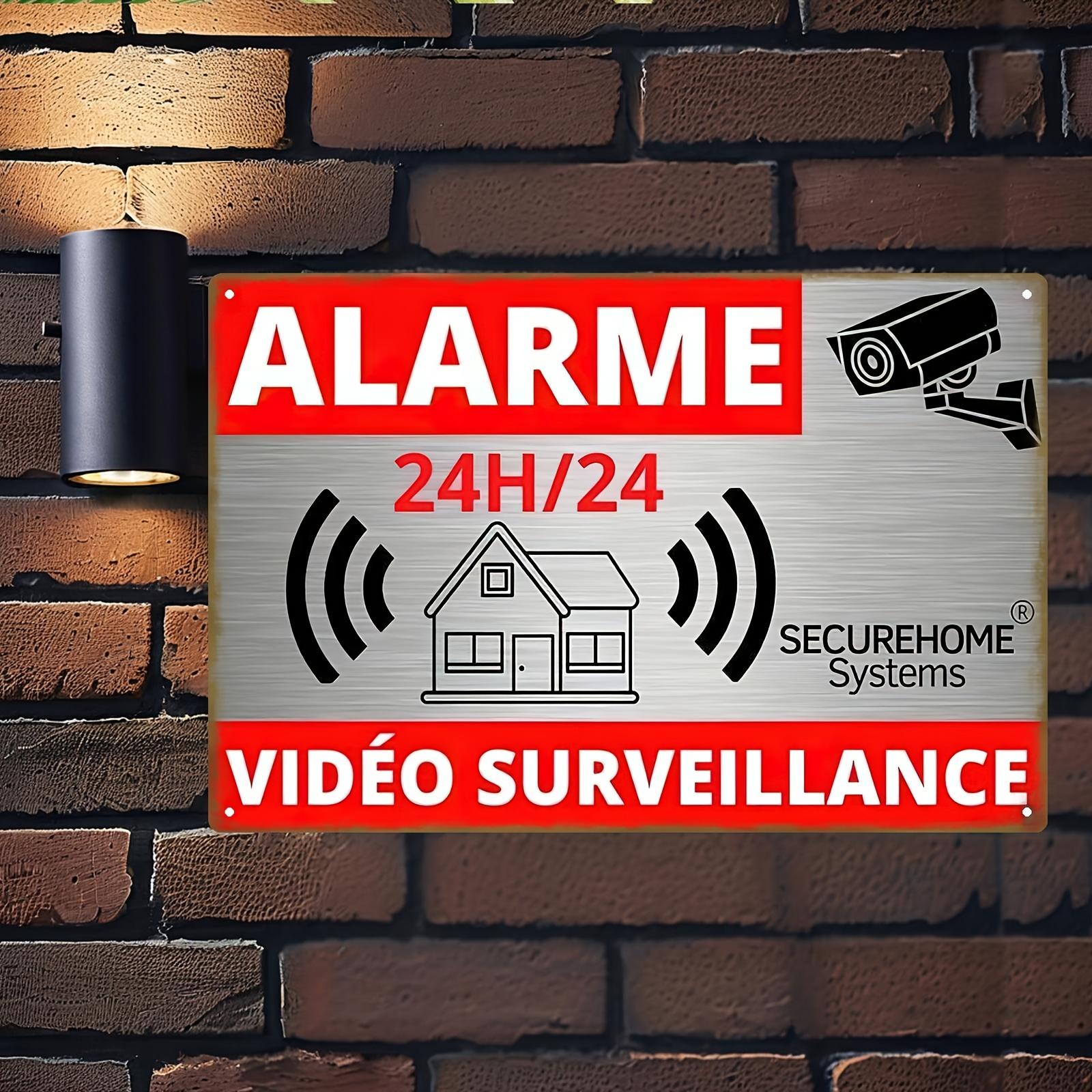 

SecureHome Systems Video Surveillance Alarm Sign Traditional Iron WallMounted Plaque x No Wiring Needed for Hom 20x30cm（7.8x11.8inch）