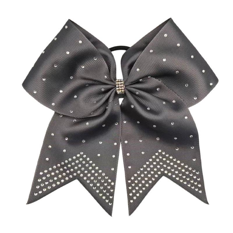 Glänzende Strass-Schwalbenschwanz-Schleifen-Haargummis für Mädchen - Cheerleading-Band-Kopfschmuck