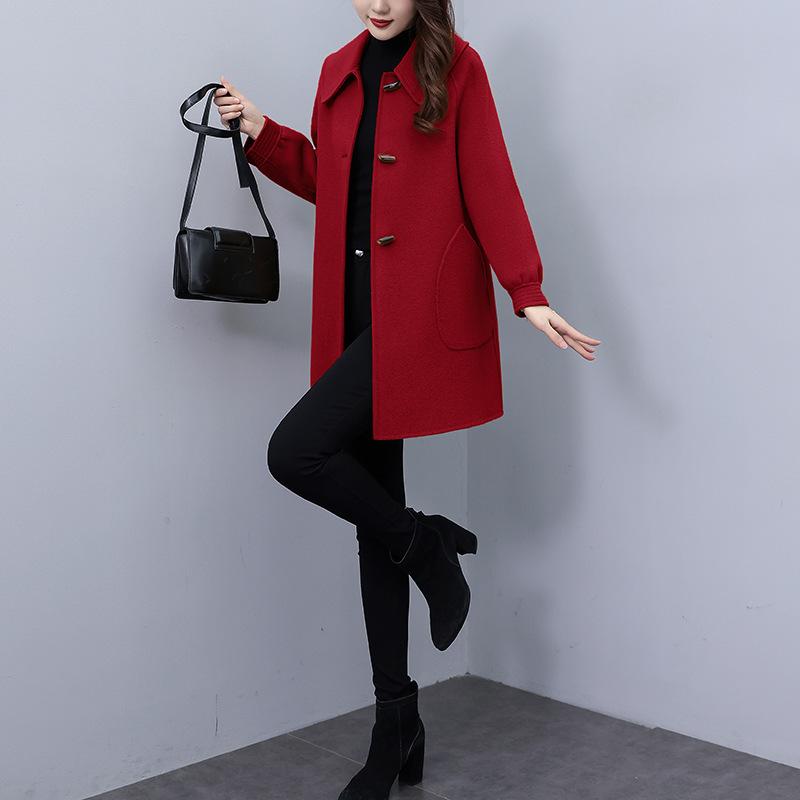 

Зимнее толстое шерстяное пальто для женщин, новая свободная куртка с длинными рукавами в корейском стиле для женщин S
