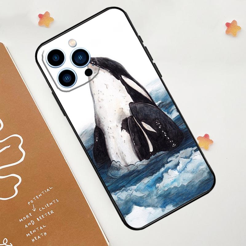 Killer Whale Orca Case For iPhone 11 12 13 14 15 16 Pro Max 15 16 Plus 13 12 Mini X XS XR Cover