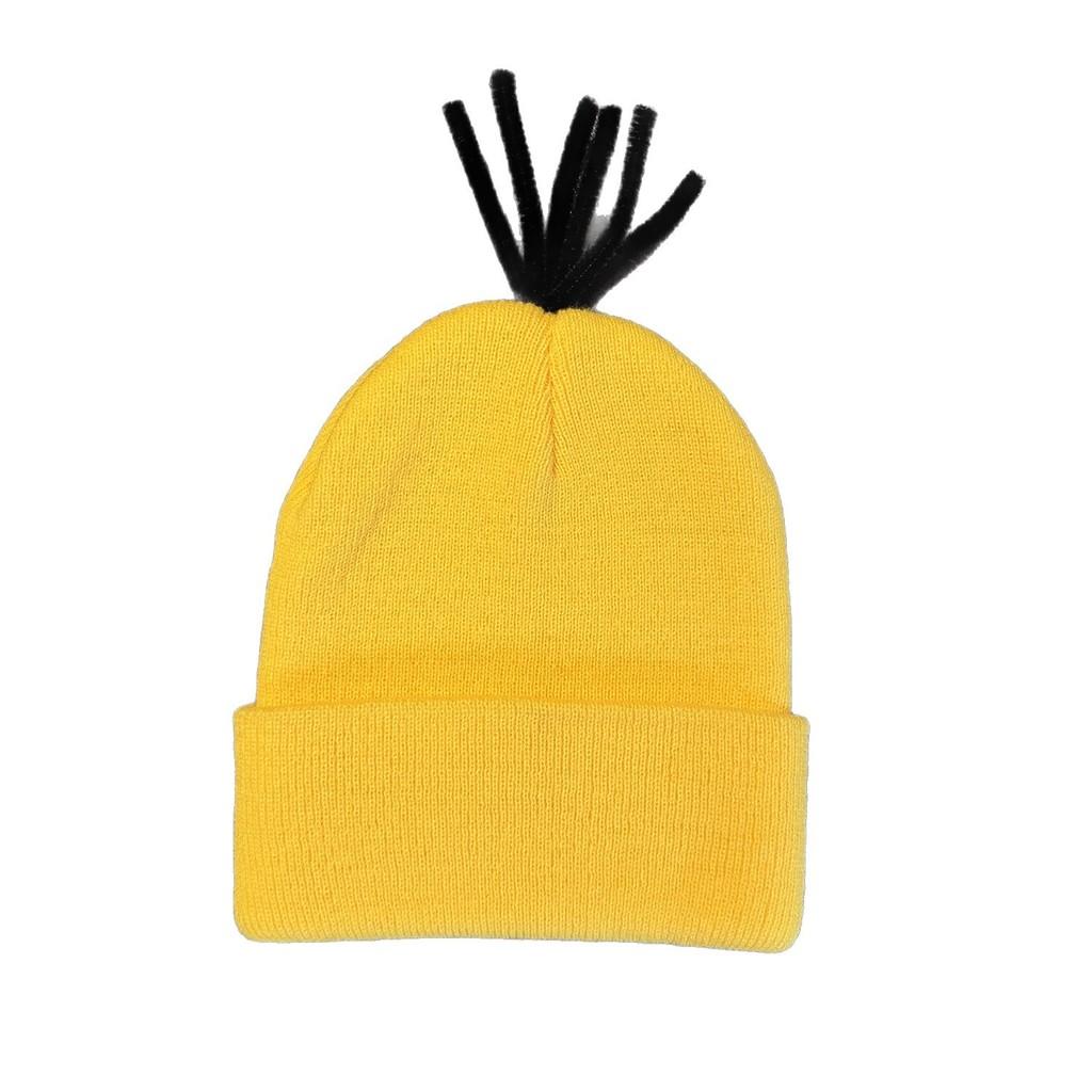 Cartoon Minions Warm Knit Hat With Acrylic Fabric For Street And Cosplay Events