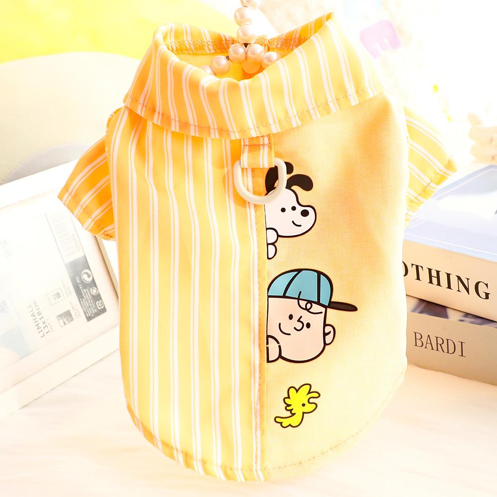 

Newest Puppy Dog Striped T Shirt with Buckle Autumn Summer Pet Clothes for Small Dogs Chihuahua Pinscher Shirts mascotas Vest S-advise 1-2kg оранжевый