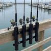 4 Slot Fishing Rod Mounting Brackets Adjustable Fishing Poles Rack With Storage Space For Truck Canoes Dock Or Pontoons