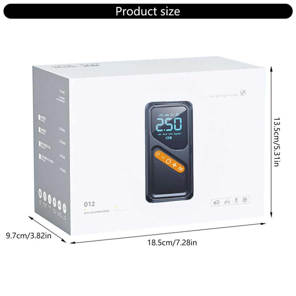 150PSI easy carry Air Compressor with Intelligent Pressure Detection & USB C Charging ABS Air Pumps for Car and Bikes