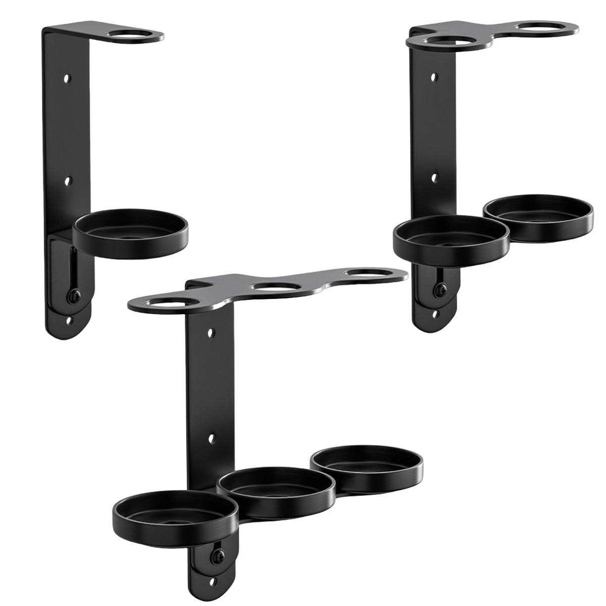 

Stylish Wall Mounted Soap Dispenser Holder with Shower Gel Shampoo Rack 1 Hole A