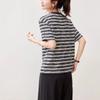 Temperment Jacquard Texture Women's Short Sleeved All Match T-shirt Summer Versatile Thin Round Neck Street Casual Tops