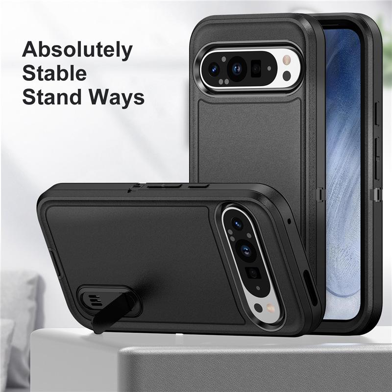 Applicable to Google Pixel 9 Pro Defend Tri-proof phone case Pixel 9 XL bracket 3-in-1 protective case
