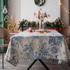Tablecloth Pine Branch Blue Print Christmas Day Table Cloth American Fabric Rectangle