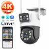 ICSee Wireless Dual-Lens Surveillance Camera with Mobile Remote & Gun-Ball Linkage