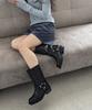 Moodnple Westby Leather Belt Boots With Decorative Point Black 4Cm