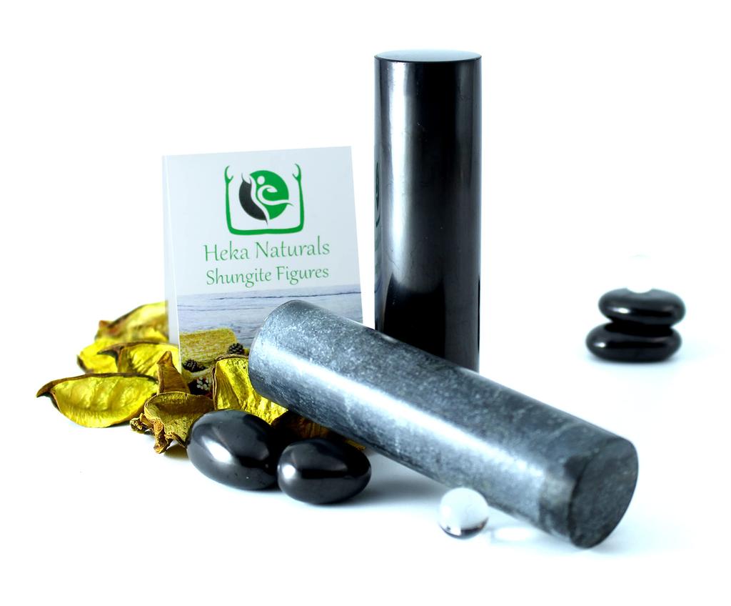 Heka Naturals Shungite Soapstone Harmonizer Set Natural Stress Fatigue Energy Boost EMF Blocker Protection Spiritual Protection Healing Crystal Feng