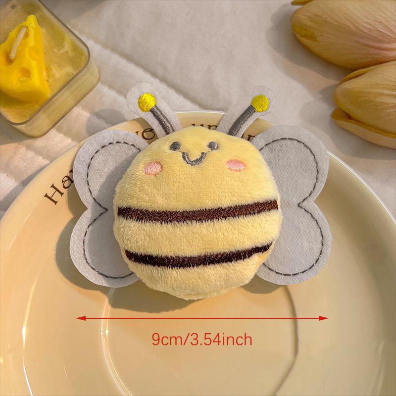 Plush Fabric Bee Hairpin Forehead Side Fringe Clip Cute Cotton Duck Beak Clip Fascinator Autumn And Winter