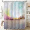 City Skyline Shower Curtain with Soft Pastel Colors for Bathroom Decor Modern Abstract Design in Multicolors (Purple)