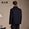 Antonio Men's Stand Collar Wool Blend Coat with Detachable 90% Goose Down Liner