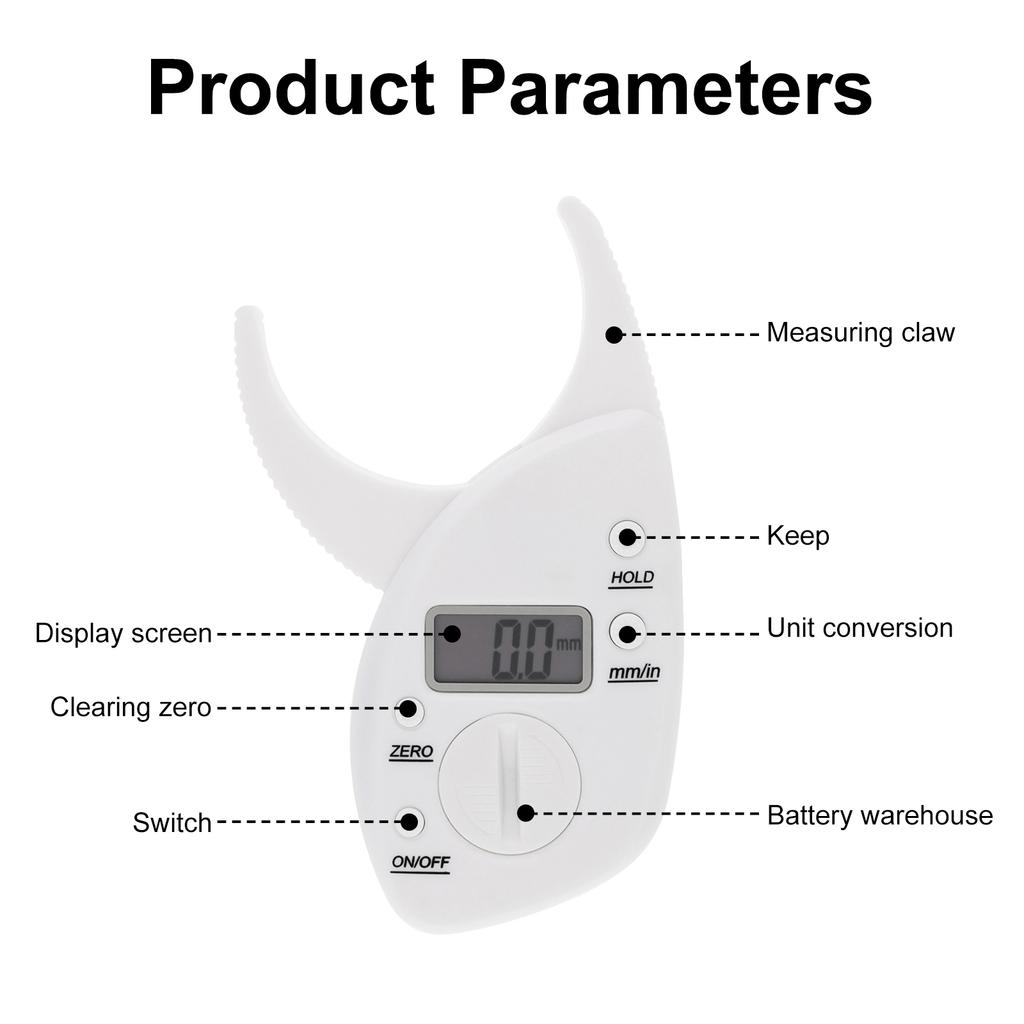 Portable Digital Body Fat Caliper Heavy Duty Professional Fitness Measurement