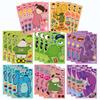 8/16Sheets   Monsters Inc  Puzzle Stickers Make a Face Assemble Jigsaw Decals Funny Cartoon DIY Toy Party Gift
