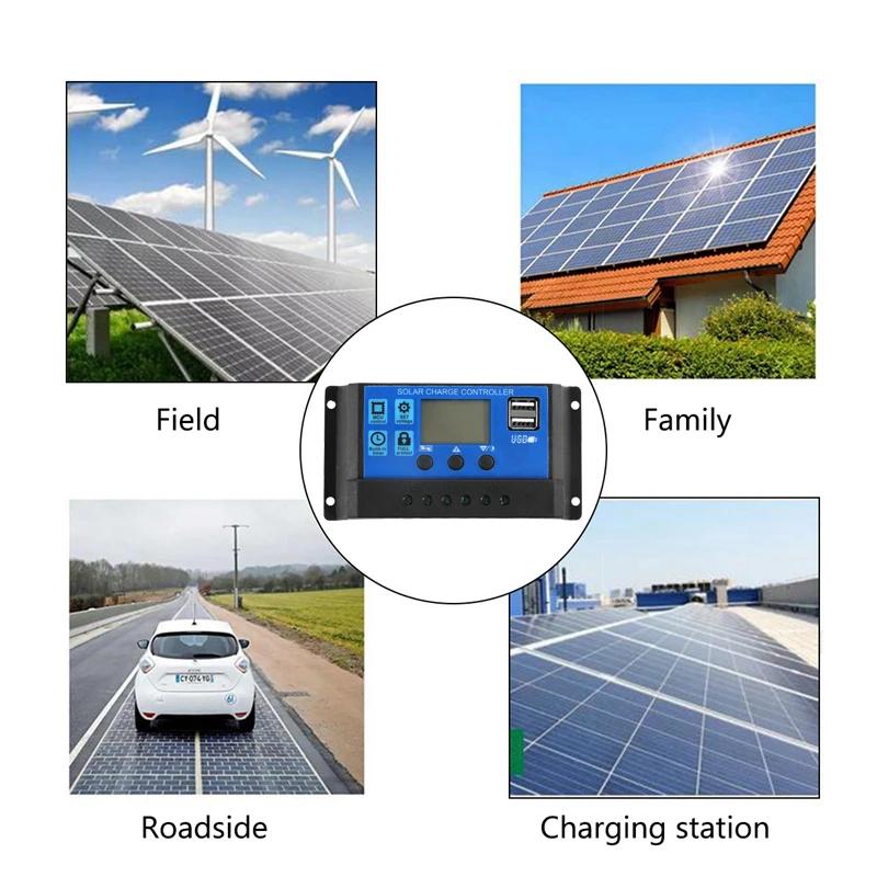 200W Solar Panel Kit With 60A Controller USB 12V Portable Solar Power Charger for Car Boat RV Bank Battery CampingSolar Plate