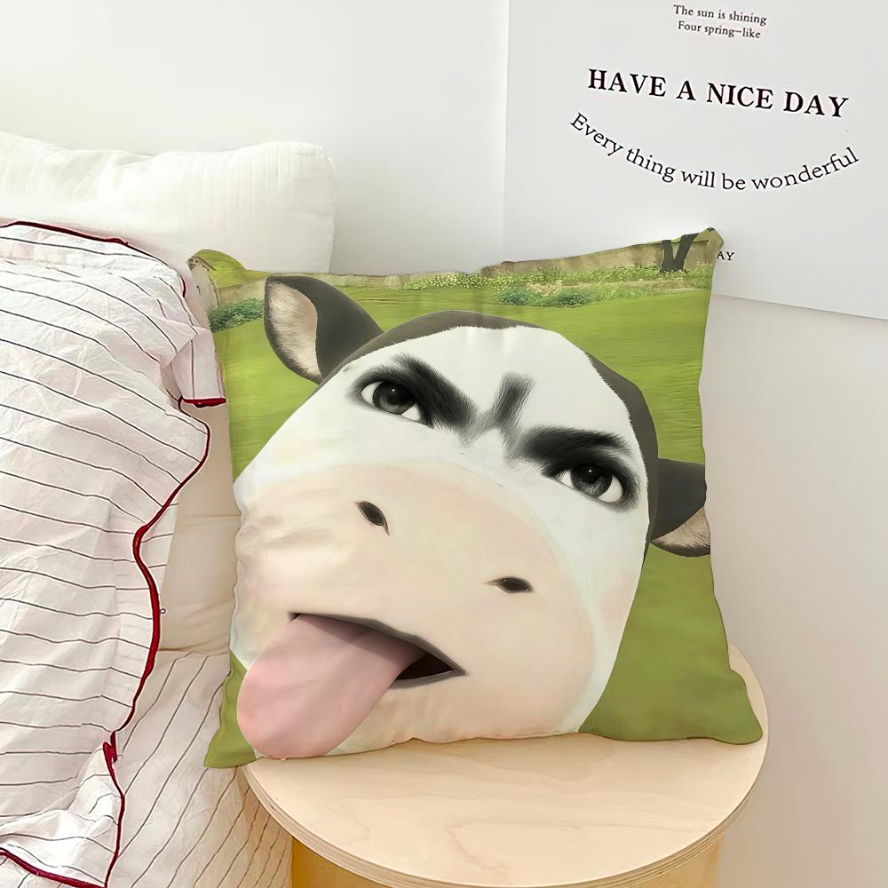 abstract funny meme Grassland Cow funny Comfortable soft hogar pillowcase for Sofa Living Room Bed Home Decor Protective Covers