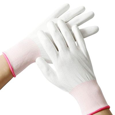 HIRAISM Arbeit 12er Set Handschuhe, Antistatisch, Rutschfest, Fingerspitzen, Beschichtet, Weiß, Paare, 24-teilig (Klein)