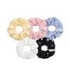 Aube Nuit Dot Wrinkle Hair Scrunchie White M