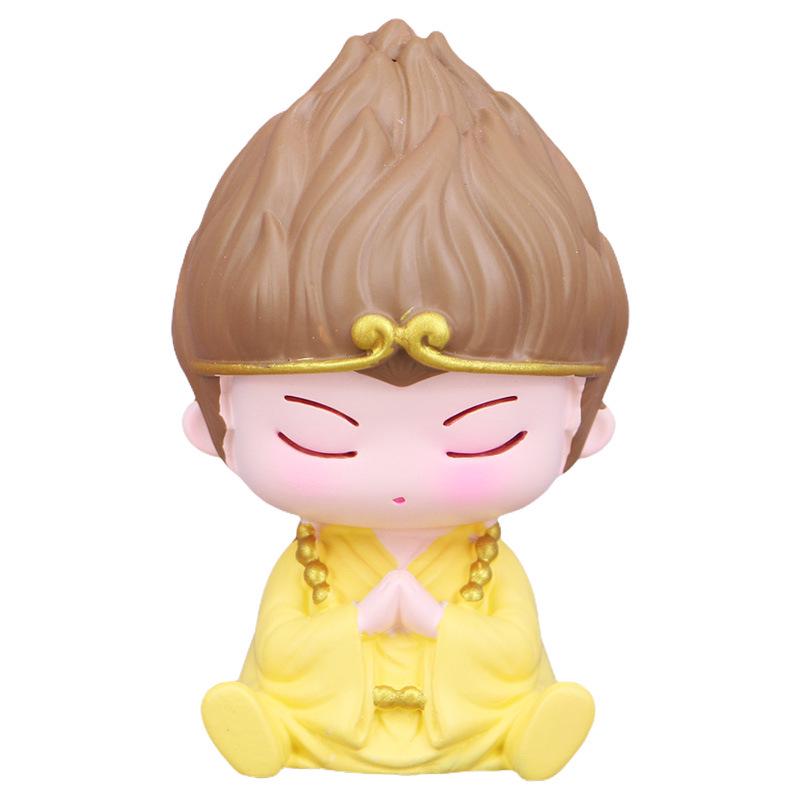 Journey to the West 4-Piece Desktop Ornament: Tang Monk, Sun Wukong, Zhu Bajie & Two Disciples for Car Interior Decor