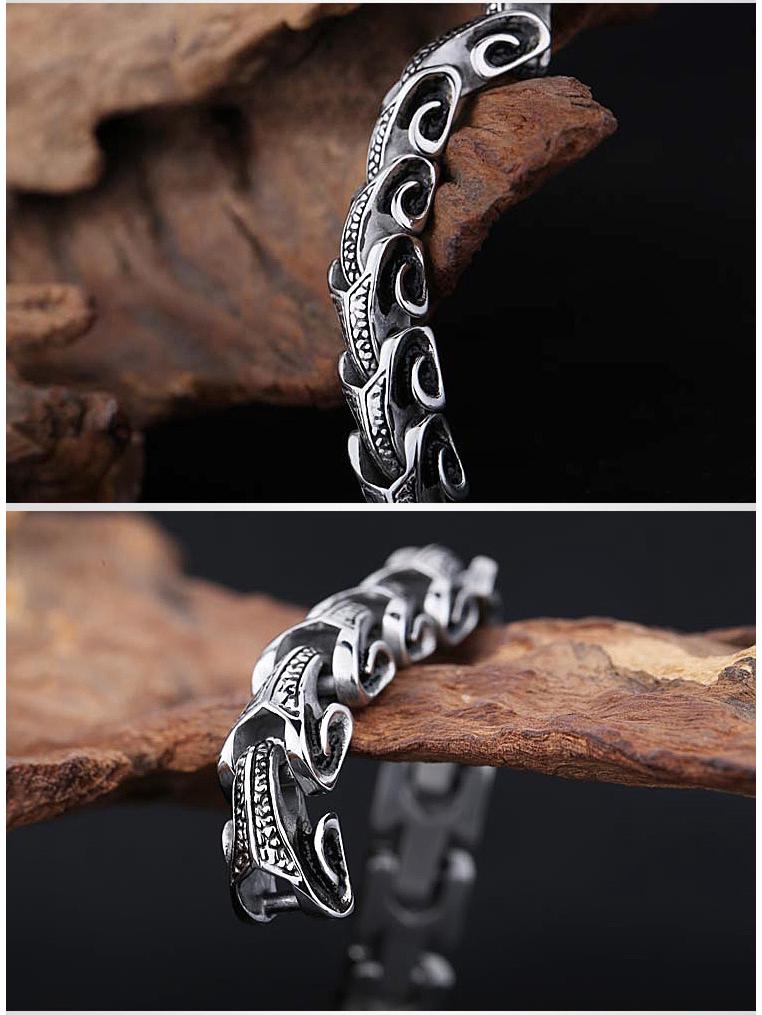 Korean Style Trendy Dragon Bone Stainless Steel Men's Titanium Bracelet