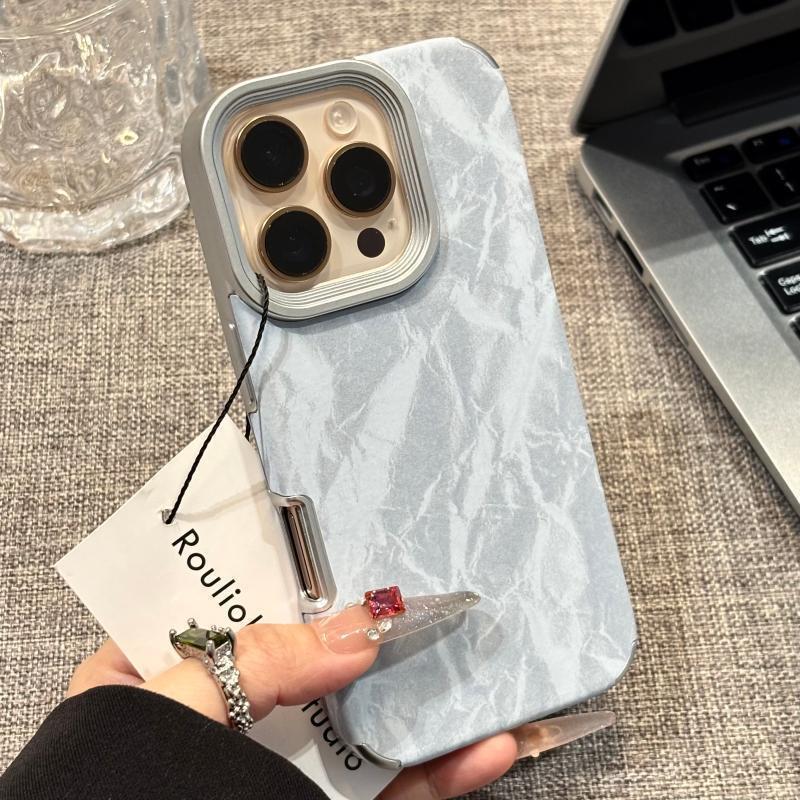 iPhone 17 Pro Max Solid Color Skin with Snow Mountain Texture - Compatible with Apple iPhone 14/15/16/17 Cases