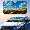Natural Scenery and Flowers Sun Visor Reusable Aluminum Foil Windshield UV Protection Heat Insulation Cover Sun Visor Sunshade