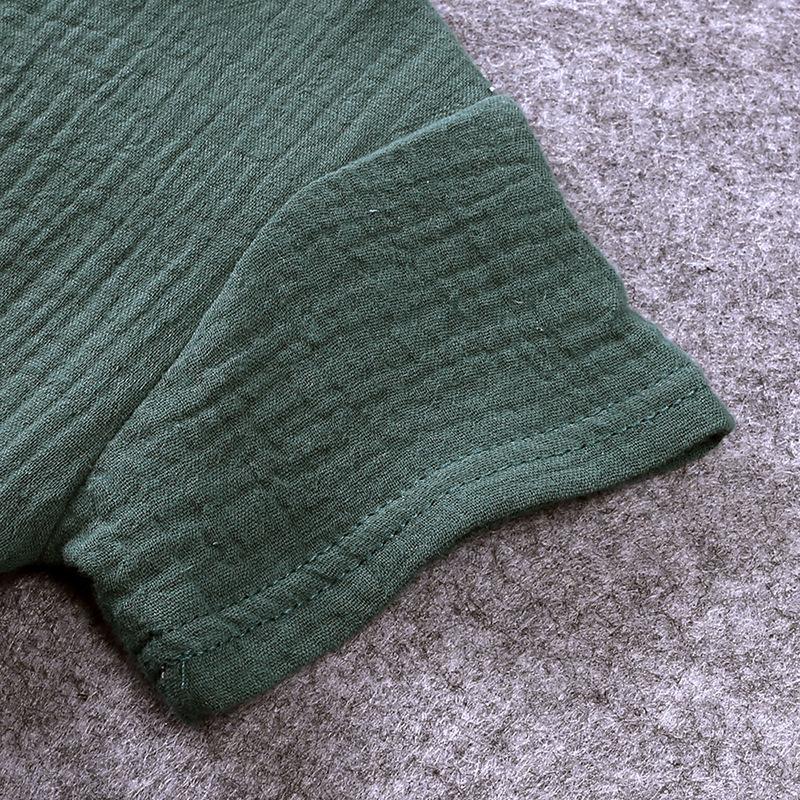 Baby Girls Boys 0-8 Years Summer Cotton and Linen Suit Buttons Short-sleeved Shirt Shorts 2pcs Clothing Set