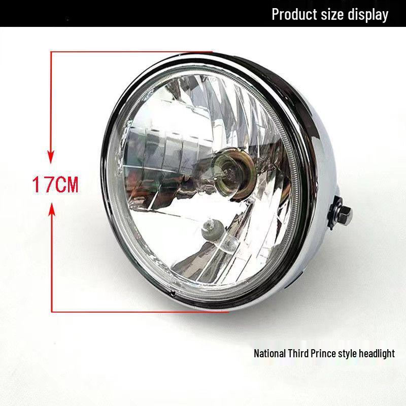 GN125 Round Headlight Assembly for Motorcycle - Prince 8 Model