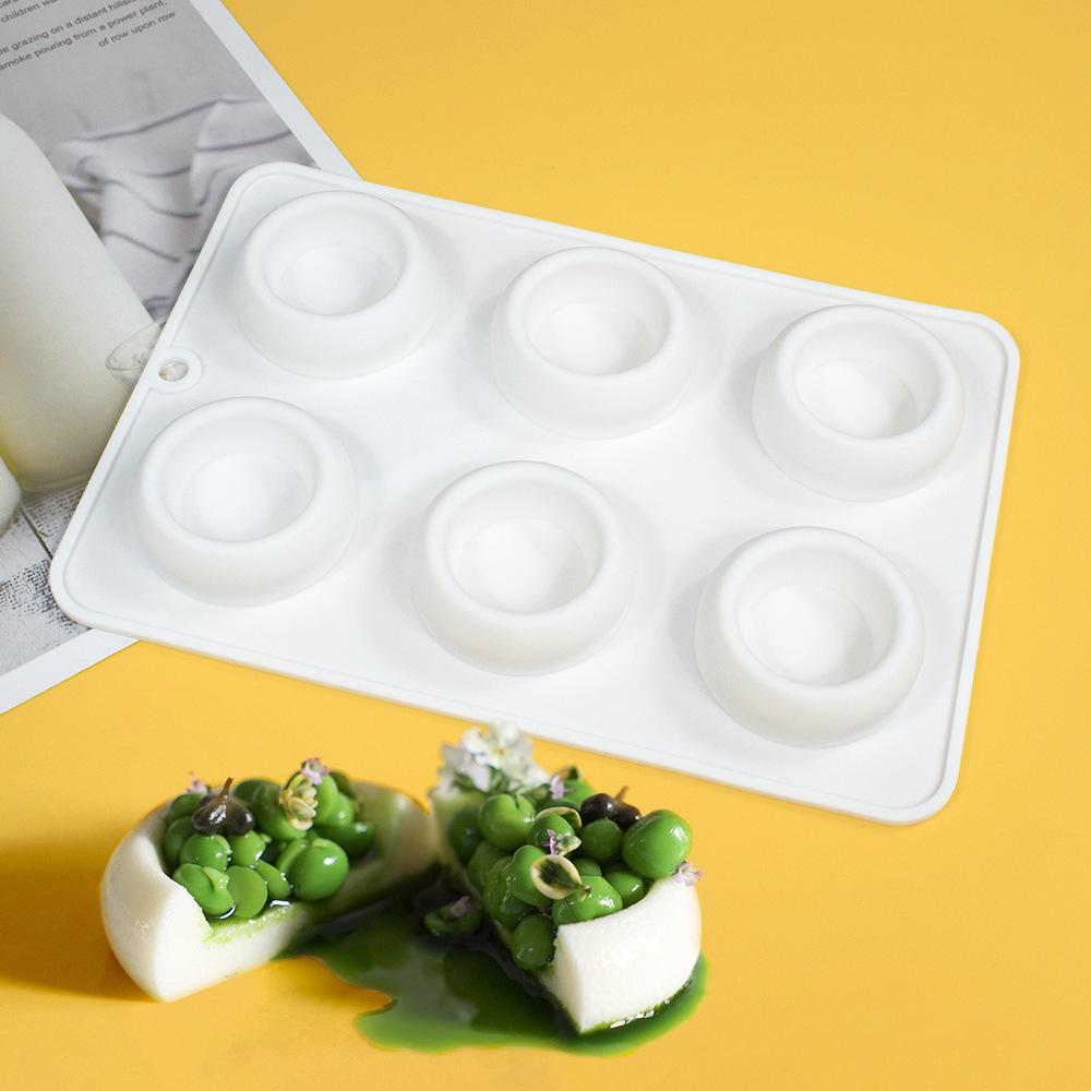 Dorica 6 Cavity 3D Round Ring Design Pudding Silicone Mousse Mould DIY Dessert Chocolate Mold Cake Decorating Tools Bakeware