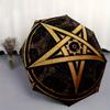 Golden Pentagram Symbol Tapestry Wall Hanging Decor Umbrella, Cute Umbrella with Cute Design, Portable 3-Fold Compact Umbrella for Men & Women, Valent