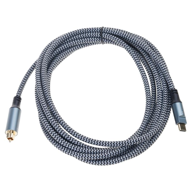 USB C Digital Fiber Optical Analog Sound Cable SPDIF Digital Sound Converter Cable for HDTV Multimedia Speaker