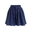 Women's Shorts High Waist Drawstring Knee Length Shorts Elastic Comfy Shorts With Pockets