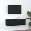 VidaXL TV Cabinet Black Oak 80x31x25.5 Cm Engineered Wood, TV Stand, Hi-fi Cabinet, Entertainment Center, TV Sideboard, 861510