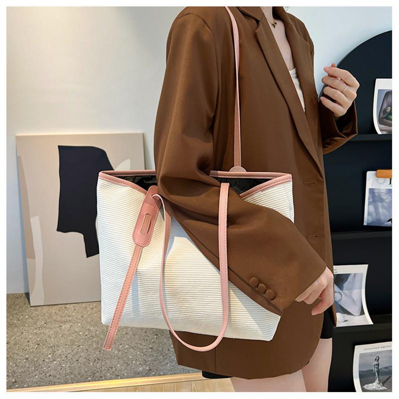 Trendy Canvas Tote Bag For Women Large Capacity Shoulder Bag 2023 Spring Fashion