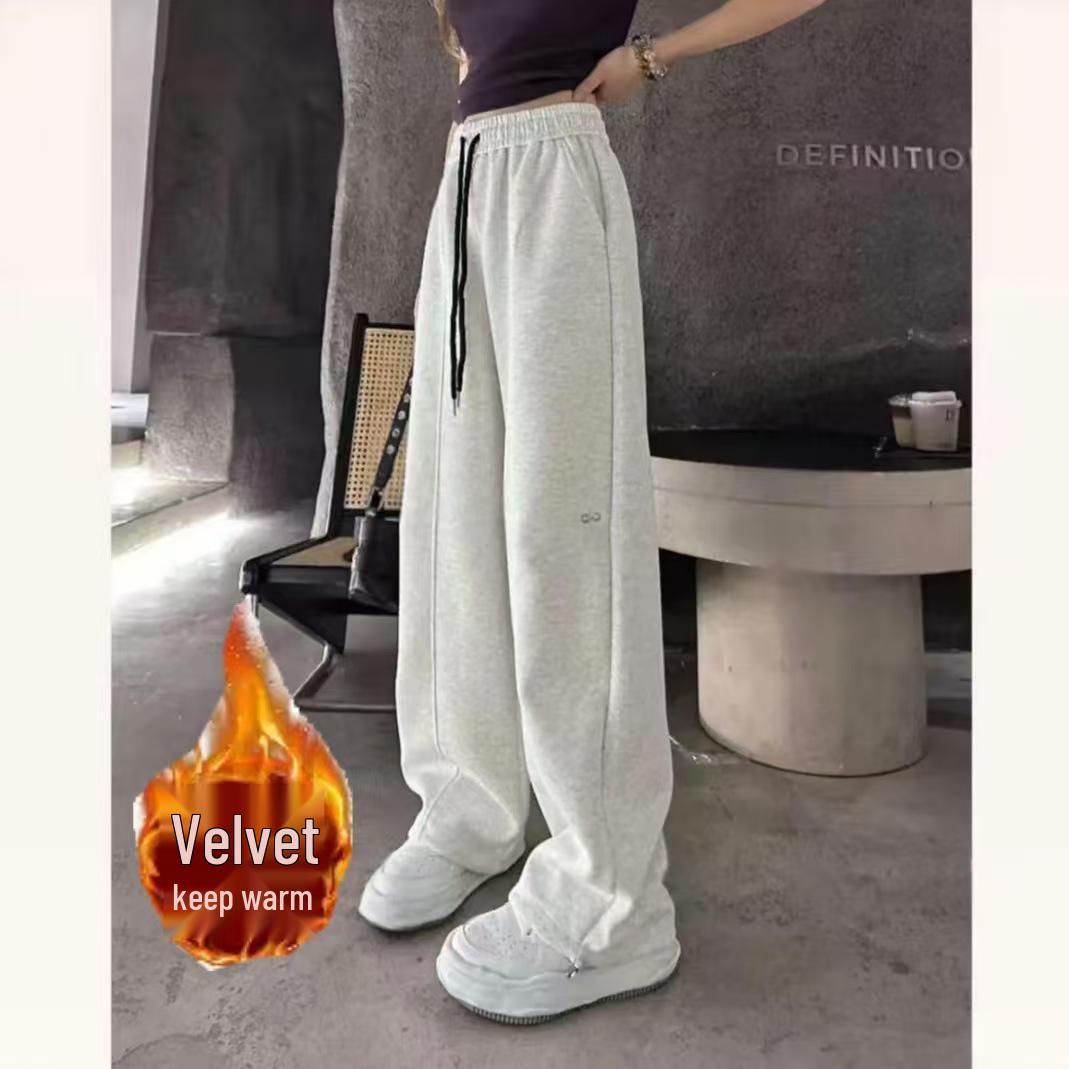 

Autumn/Winter 2025 High-Waisted Loose Slimming Casual Straight-Leg Sweatpants for Women L (recommended 125-140 jin)