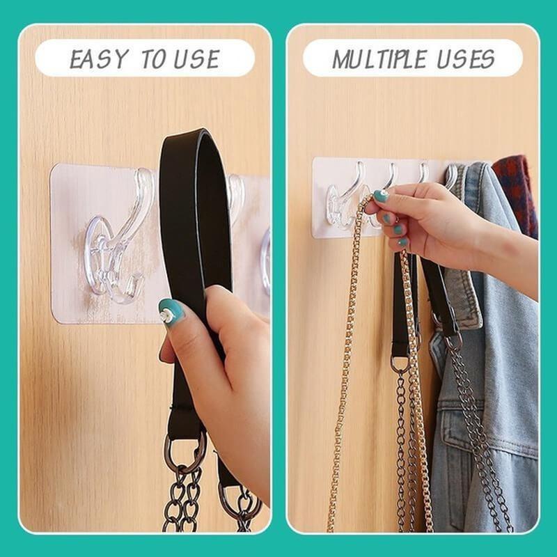 Strong Adhesive Row Hooks Rustproof Waterproof Clothing Towels Coats Keys Bags Hats Bath Ball Hanging Wall Hooks for Bathroom Kitchen Shower Door
