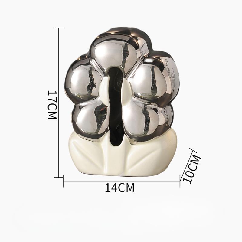 Creative Lovely Flower Tissue Box High-end Luxury Living Room Household Coffee Desktop Decoration Cream Wind Ceramic Napkin Box