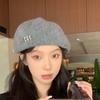 Knitted Woolen Berets Metal Label Octagonal Cap Elegant Newsboy Hat  Party