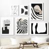 Abstrakt linje Geometrisk färgblock kurva nordiska affischer och tryck Väggkonst Canvasmålning Väggbilder för vardagsrumsinredning