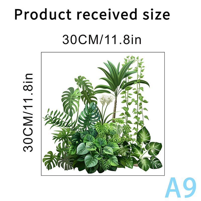 Green Plant Leaves Toilet Sticker Wc Self Adhesive Mural Stickers Bathroom Wall Sticker Home Decoration Decals