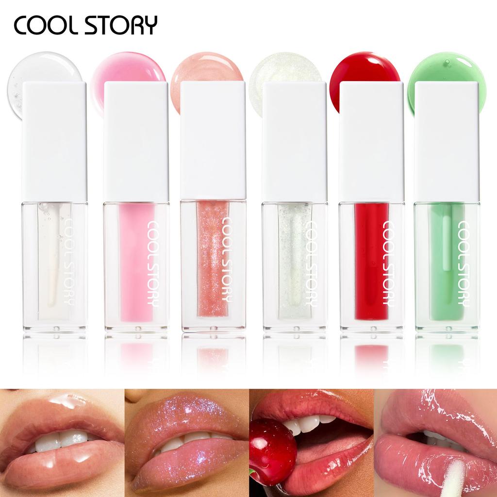 Shimmer Lip Oil Tinted for Fuller Lip Effect, Collagen Lip Gloss, Moisturizing Lip Care Extreme Volume Lip Essence Lips Enhancer