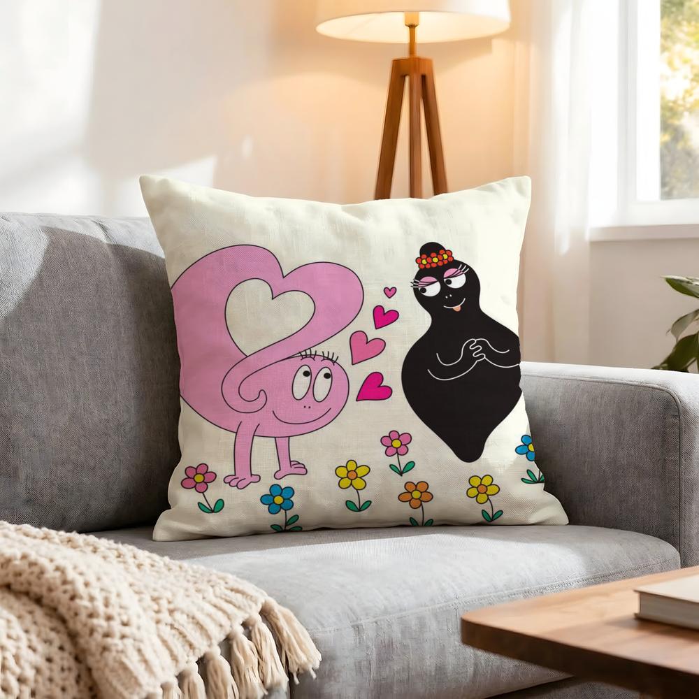 Cartoon Barbapapa Cushion Cover 1Pcs Decorative Covers Soft Cushion Case For Sofa Couch Decor 40X40 45X45 Pillowcases