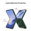 Magnetic Wireless Charging Kickstand Phone Case for Samsung Galaxy Z Flip7 FE Flip 7 6 5 Hinge Protect Glass Film Leather Cover