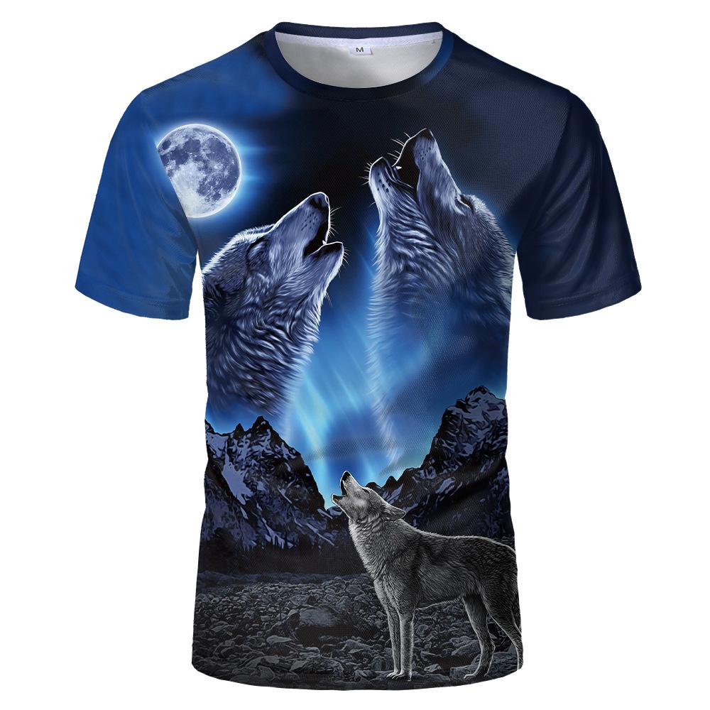 Tricou cu mânecă scurtă cu model de animale, imprimat digital 3D, cu gât rotund, bărbați, femei, ocazional, cupluri, tricouri punk