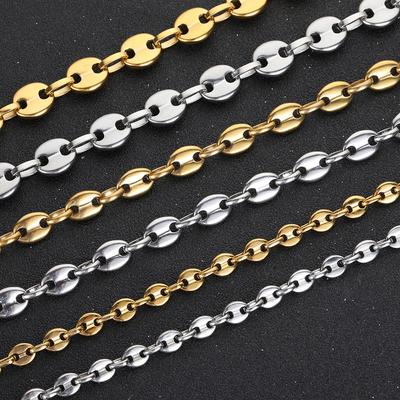 Edelstahl Hip Hop Kaffeebohne Ketten Halsketten Schwein Nase Ketten Armbänder Punk Halskette