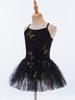 Girls Ballet Tutu Dress Cross Back Shiny Sequin Butterfly Embroidery with Built In Briefs