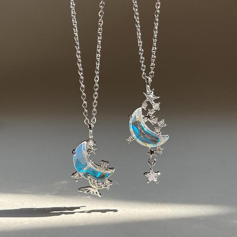 Alloy Butterfly Jewelry Diamond Star Pendant Niche Versatile Moon Necklace