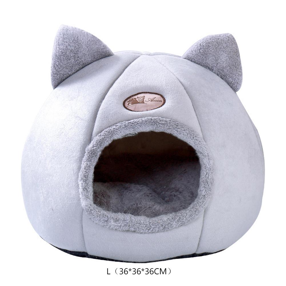 

Semi-enclosed Winter Cat Nest Breathable Soft Cute Warm Dog Bed Lightweight Plush House Comfortable Removable Cozy Pets Basket